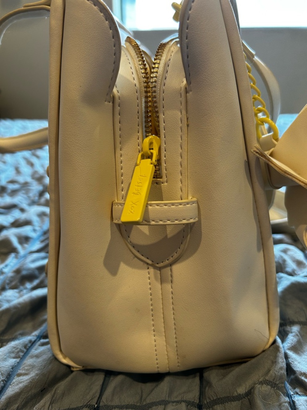 Betsey Johnson Cream and White Satchel/crossbody with Whimsical Details - Picture 7 of 15